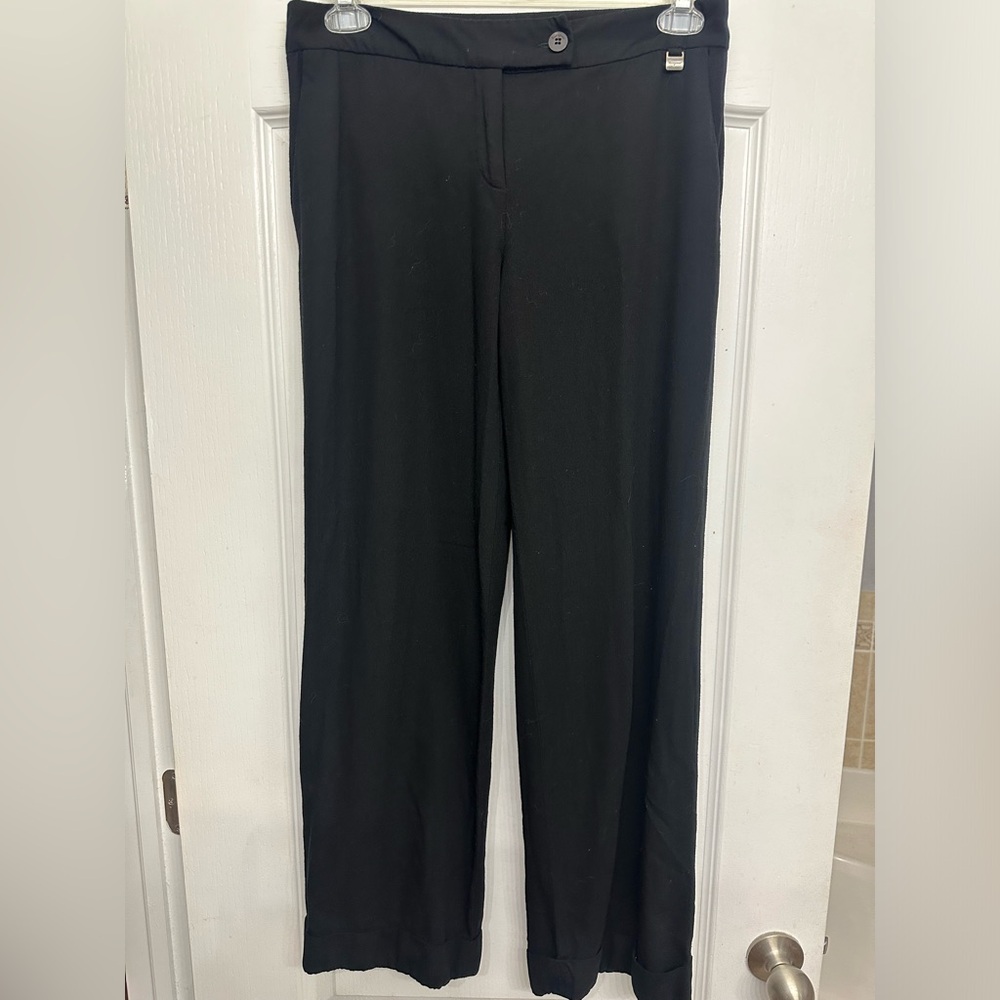 Salvatore Ferragamo Black Wool Wide Leg High Waist Trouser VINTAGE